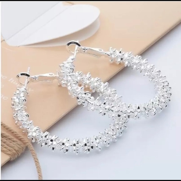 Silver Hoop Earrings - Picture 3 of 3